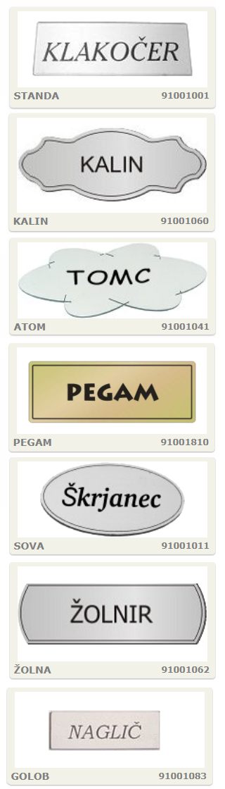 lasersko izrezane in gravirane tablice za vrata si lahko oblikujete in naročite v naši online spletni trgovini